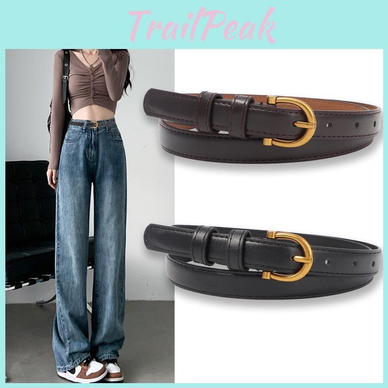 Vintage Leather Belt Women Versatile Decorative Waistband Casual Strap Jeans