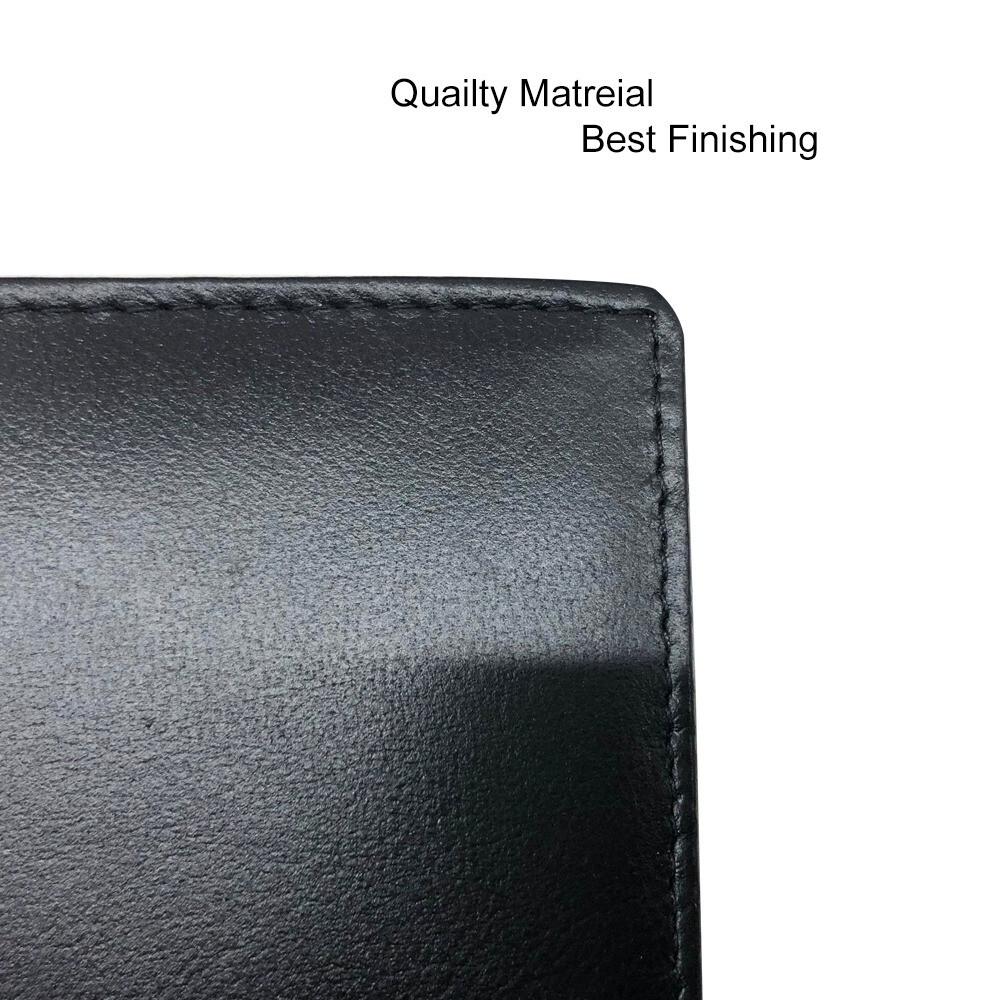 RSINC Slim Thin Leather Handmade Credit,Cash Wallet Holder Bifold | Black Three. B0DS13LWFP