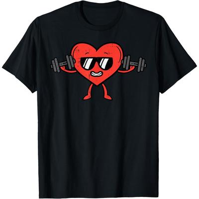 Valentines Day Weightlifting Workout Fitness Gym Men Women Cotton Men T Shirt
