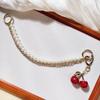 1/2Pcs  Pearl Cherry Lace Keychain Chain Bag Charm Braided Rope Fashionable Keychains For Backpack Pendant Accessories