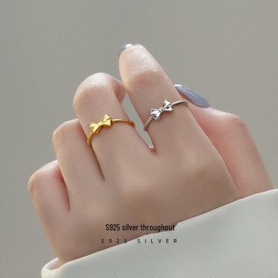 Sterling Silber Schleifenring: Modisch, Leicht, Luxusdesign für Damen, High-End, Trendiges 2022 Zeigefinger-Accessoire.
