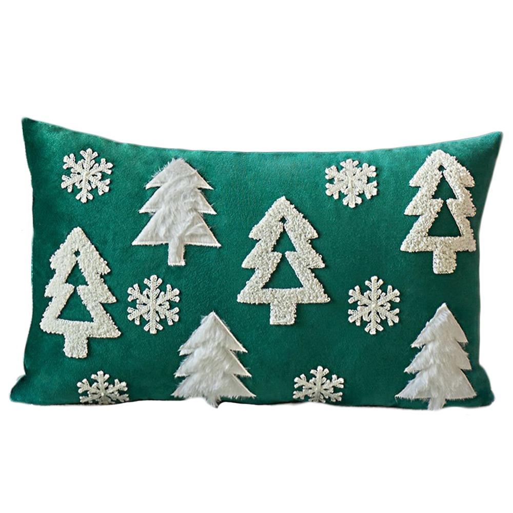 INS Style Throw Pillowcover Christmas Tree Cushion Cover Velvet Christmas Pillowcase  Sofa/Bed