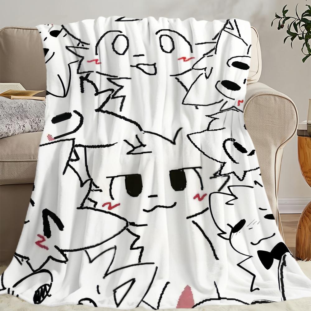Cute Boykisser Silly Cat Blanket Soft Comfortable Nap Plush Suitable For Iiving Room Office Bedroom Birthday Home Kid Gift