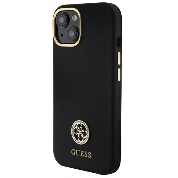 Guess Guhcp15Sm4Dgpk Iphone 15 / 14 / 136.1 Czarny/Black Hardcase Silicone Logo Strass 4G