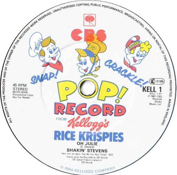 

7inch Record SHAKIN STEVENS / ABBA - Oh Julie / I Have A Dream KELL1 CBS 1984 UK Pop Used