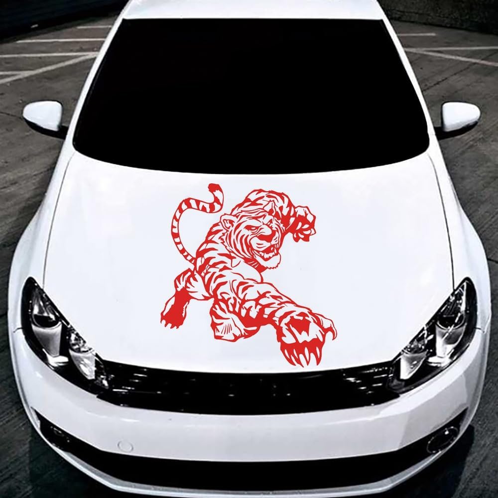 

2 Pack Skull Claw Torn Graphics Car Side Body Sitcker Self-Adhesive Car Hood Sticker Car Racing Sports Decoration Sticker 21.65 x 19.68 , Black Tiger - Red