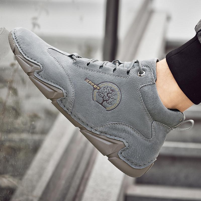 Fashion Big Size Winter Men's Boots Keep Warm Men's Genuine Leather Snow Boots Soft Sole Comfortable Men's Ankle Boots Outdoor Men Shoes