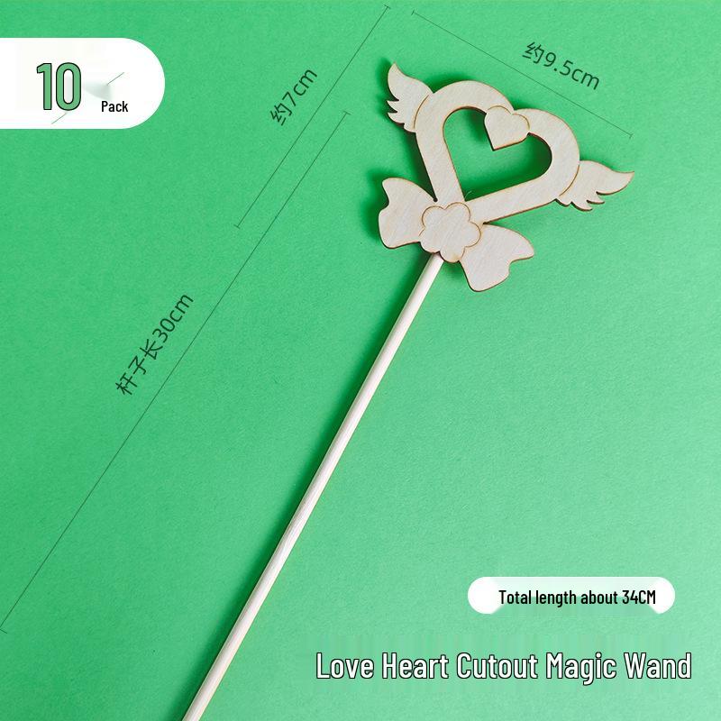 Handcrafted Wooden Fairy Wand: Stars, Moon, and Snowflake Design