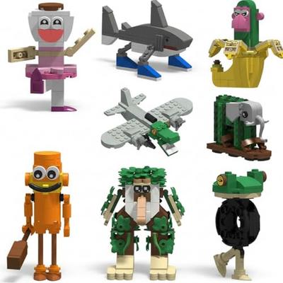 GOKEI Block Set of 8, Tung Tung Tung Sahur, Compatible with LEGO 2025 Minifigures, Building Toy for Kids, Italian Brainrot Tralalero, Birthday Gift, Y