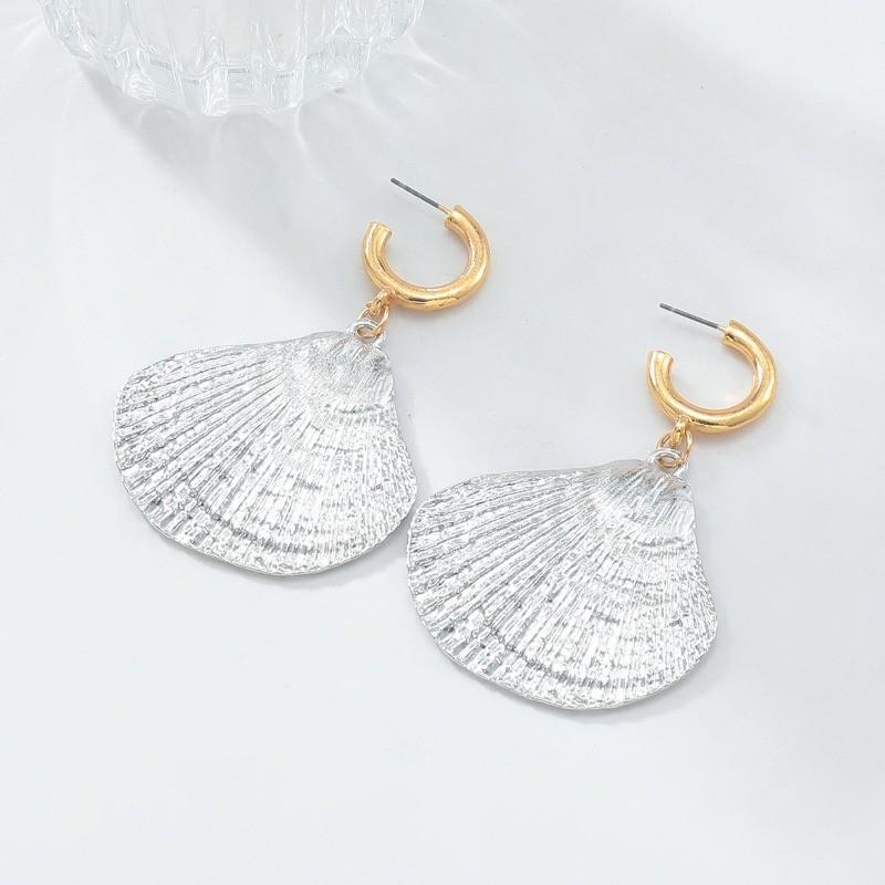 

Pinkdudu Vintage Exaggerated Shell Zinc Alloy Earrings Fashion Trendy Drop Earrings Women Jewelry PD2367 серебряный