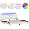 VidaXL Bed Frames with LED Lights, Upholstered Bed, Double Bed, Adult Bedroom Interior Bed, Modern, White 3213961