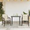 VidaXL Bistro Set with Cushions 3 Pcs, Garden Table and Chairs, Outdoor Furniture Set Balcony, Modern, 3212110