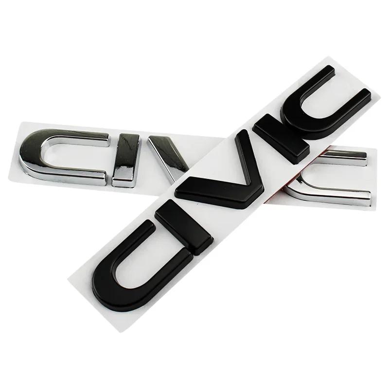 Honda Civic 3D Metal Car Stickers Side Fender Badge Styling Rear Trunk Emblem Decal 2011-2024 Exterior Accessories