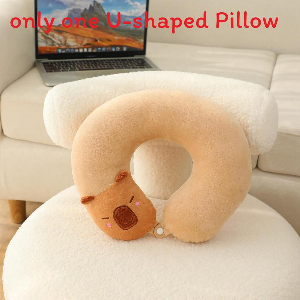

U Shaped Plush Water Buffalo Pillow With Pp Cotton For Office Travel Napping Comfort світло-коричневого кольору