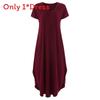 Polyester Vneck Pocket Split Long Dress For Casual Summer Wear