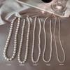 Beads Gray Pearl Necklace Imitation Clavicle Chain New Beaded Choker  Women