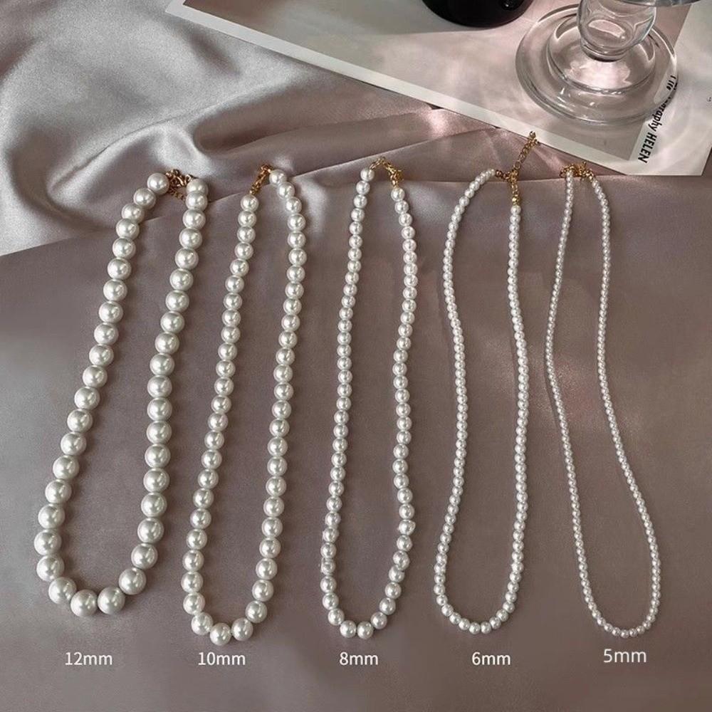 Beads Gray Pearl Necklace Imitation Clavicle Chain New Beaded Choker  Women