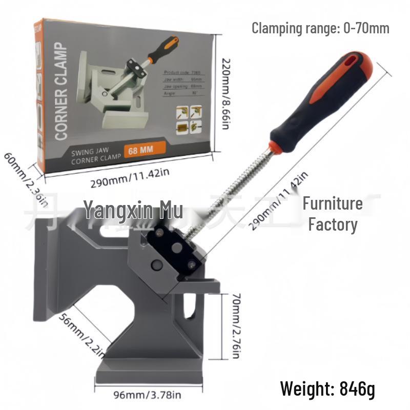 90° Mini Corner Clamp - Right Angle, Quick-Fix for Woodworking, Welding, Picture Frames, Glass, Fish Tanks