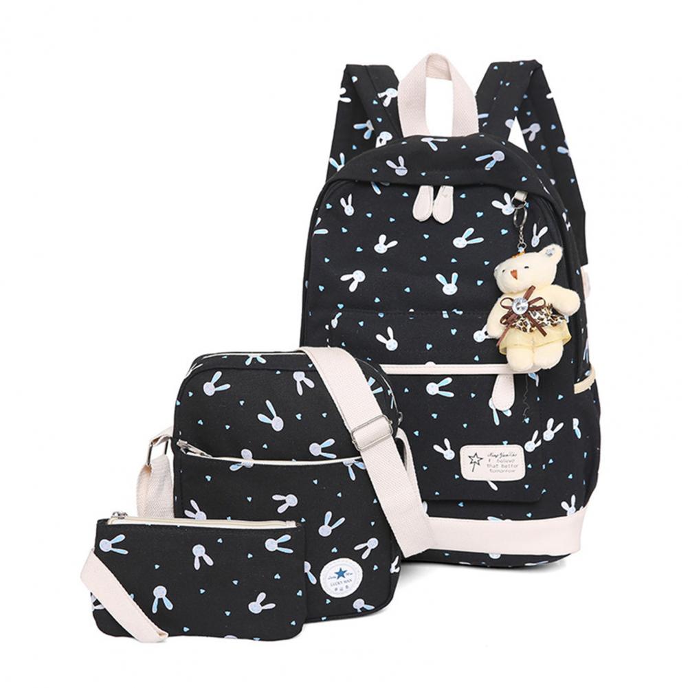 Popular Girls Backpack Portable Rabbit Pattern Cute High School Student Backpack