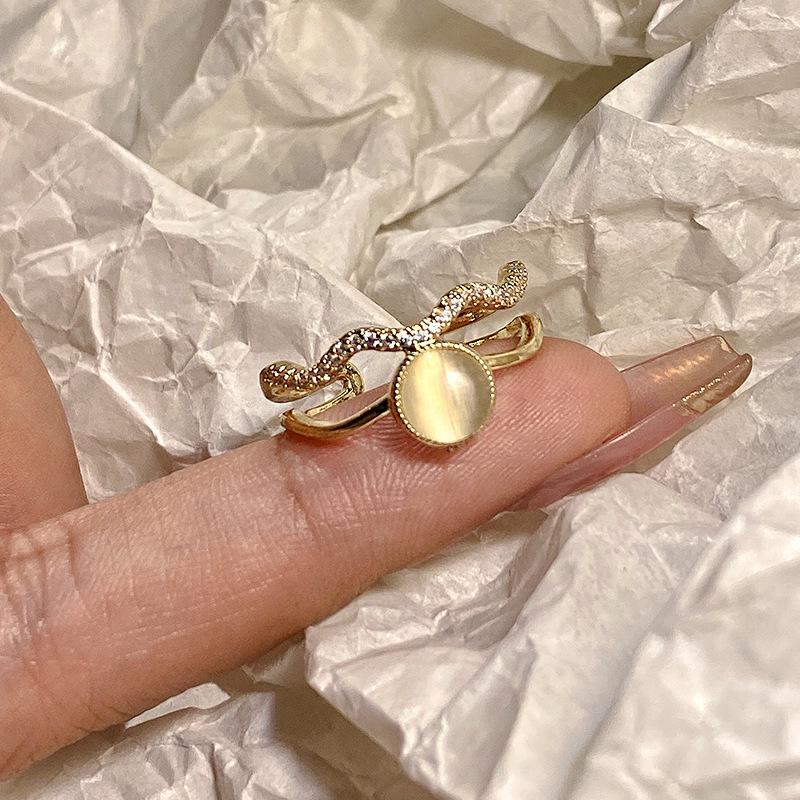 Bague ouverte polyvalente style coréen: Tempérament Élégant, Design de Personnalité Simple pour Femmes et Couples