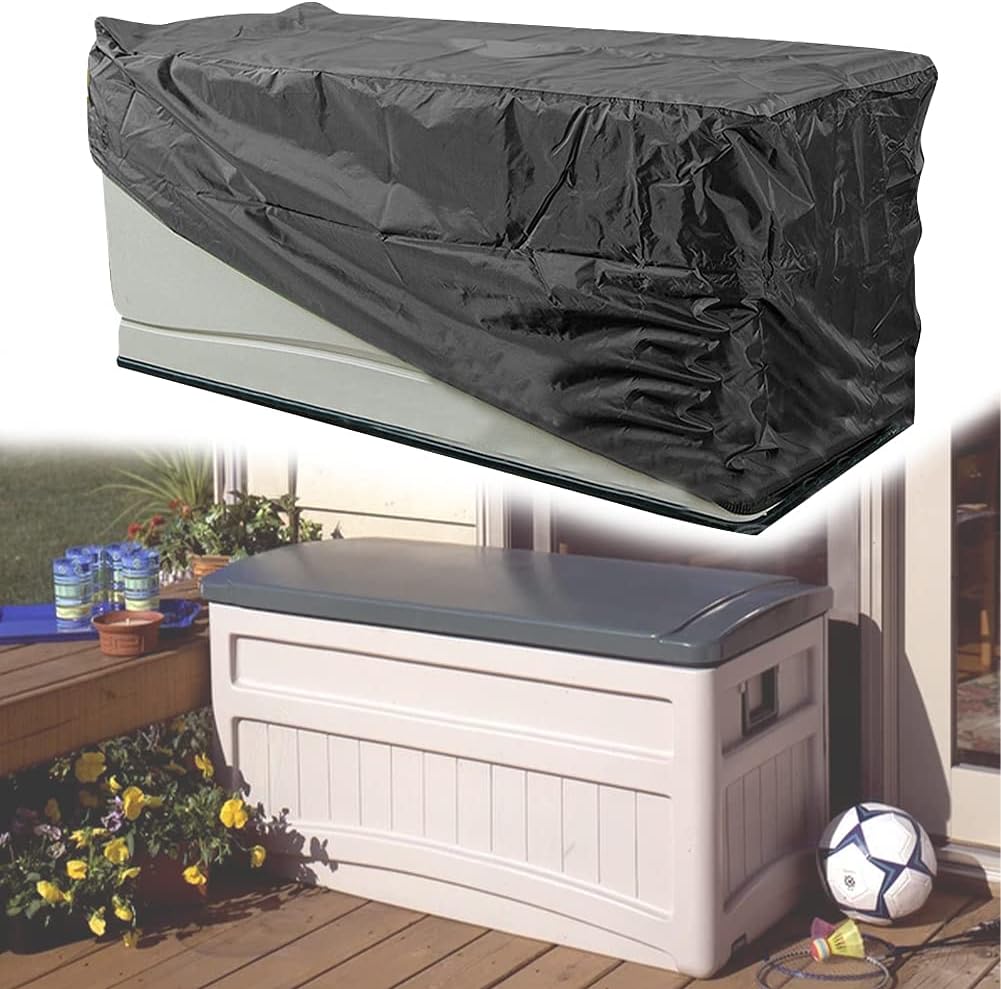 Large Deck Box Cover Waterproof Heavy-duty Courtyard Footstool Covering All Weather Outdoor Suitable for Keter Suncast Lifetime