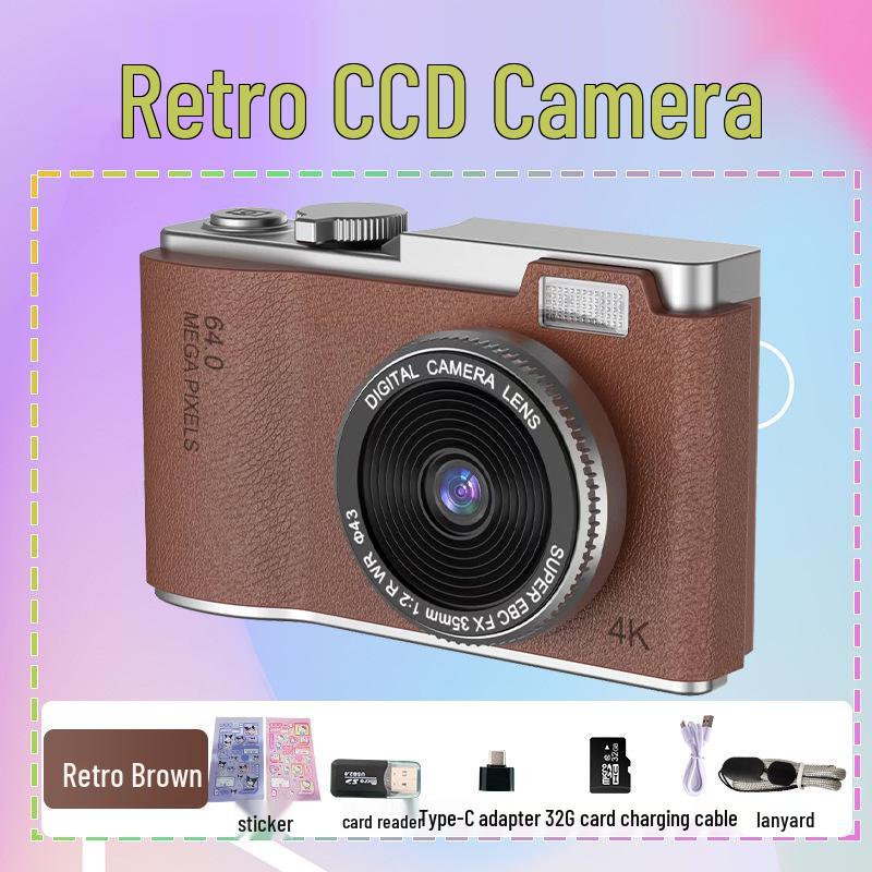 4K Retro CCD Portable Camera for Students - Children's Day Gift