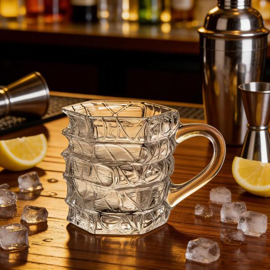 Book-Themed Glass Mug Painted Vintage Book Mug 200ml Heat-Resistant Stacked Book Librarian Gift Safe