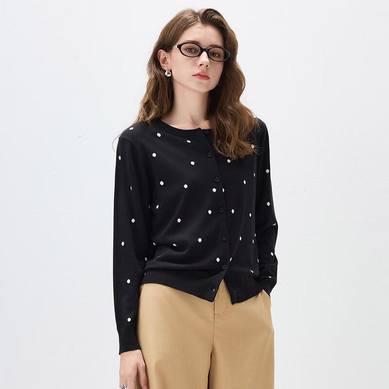 Comon Boca Women's Polka Dot Lyocell Tencel Knit Cardigan
