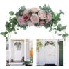 Handmade Wedding Wreath Featurings Green and Artificial Rose Wall Hanging Ornament Perfect for Springtimes Decorations