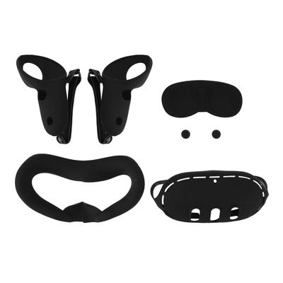 VR Kılıf Kapak Seti Yumuşak Silikon Yüz Kapağı Lens Tutamağı Ana Bilgisayar Joystick Koruyucu Kılıf Meta Quest3 için