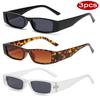 Protective Glasses 3pcs New Women Narrow Frame Square Frame Sun Glasses Simple Style UV400 Shades Black Lens Sunglasses