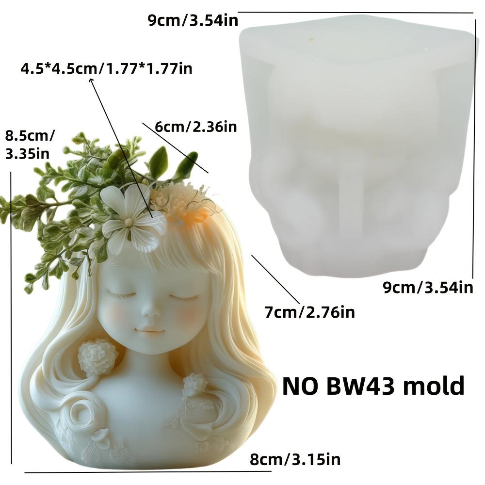Andělská dívka sukulentní rostlina květináč pryskyřice silikonová forma krásná bohyně úložný box betonová forma dívka svícen sádrová forma