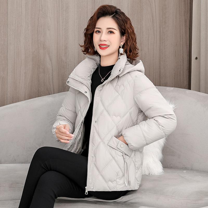 New Hooded Down Cotton-padded Jackets for Mothers, Middle-aged and Elderly Cotton-padded Jackets, Women's Short Cotton-padded Jackets, Winter Coats