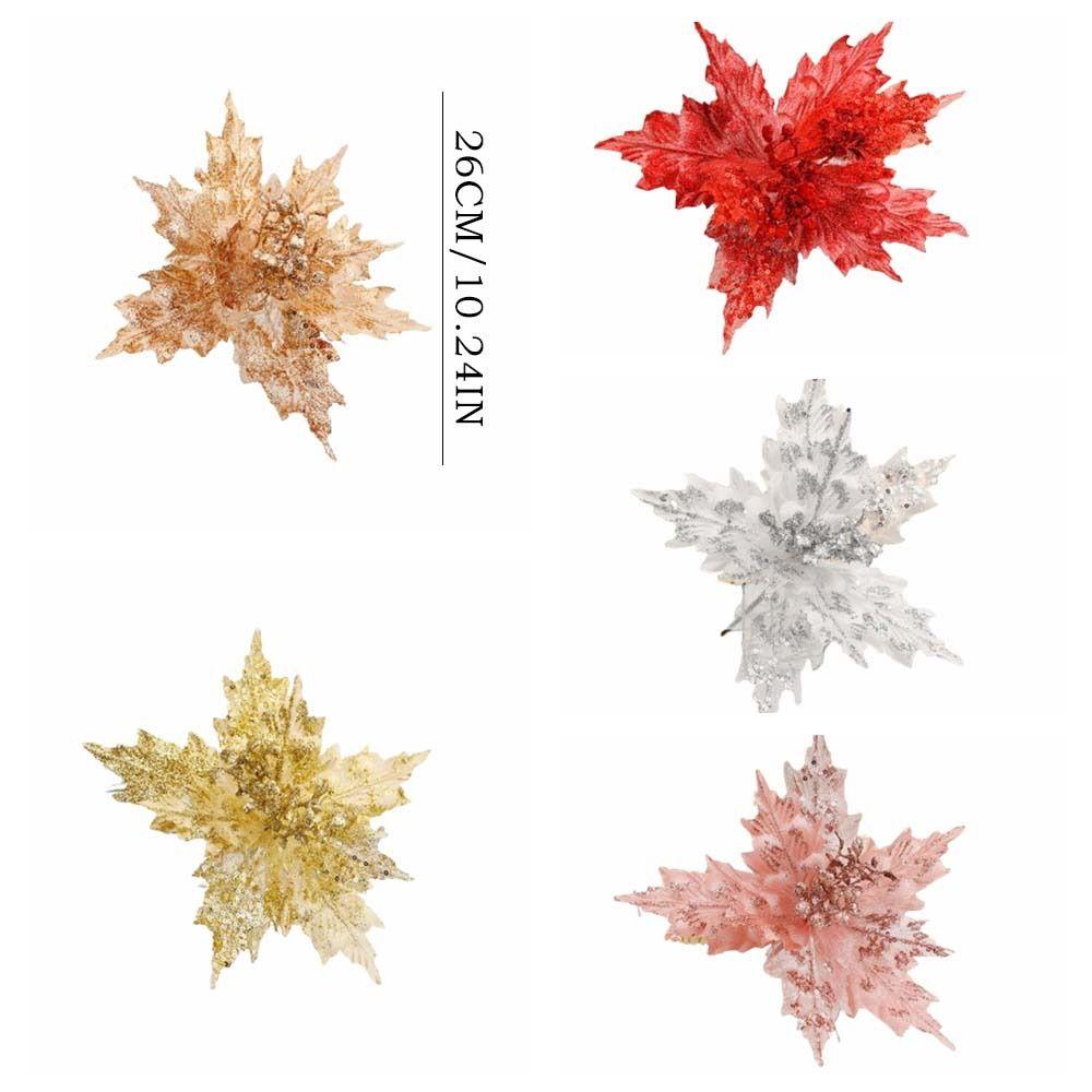 26cm Artificial Christmas Flower Large Christmas Tree Ornaments Merry Christmas Decorations