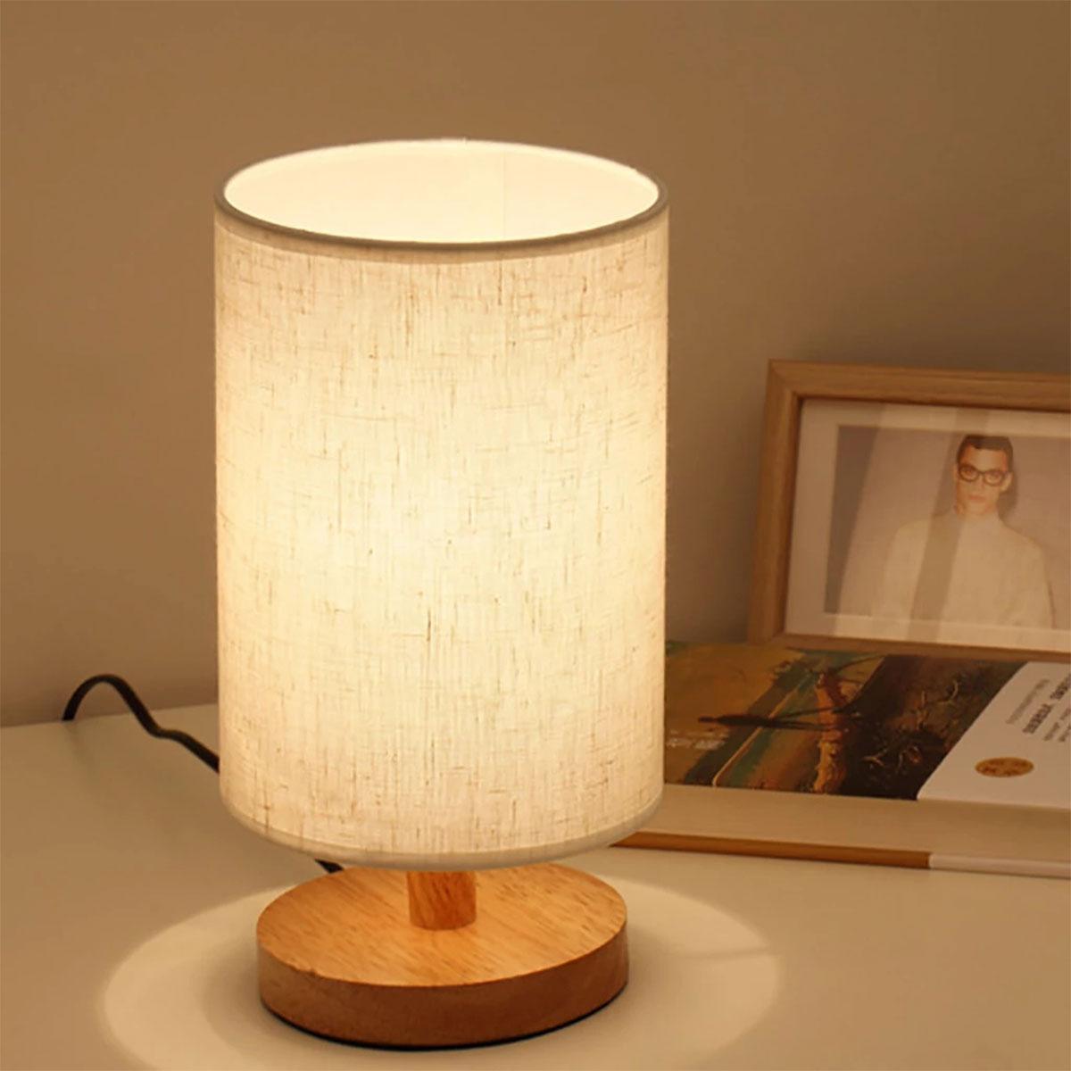 

Newest LED Table Lamps USB Bedside Night Lamp Fabric Wooden Base Chinese Style Decora Light for Home Bedroom Office Desk Lights