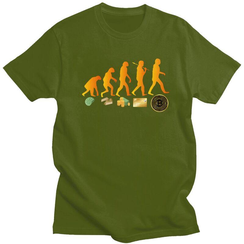 Evolution Of The Money T Shirt for Men Pure Cotton Tshirt Fashion Tees Crypto Bitcoin Gift Tshirt