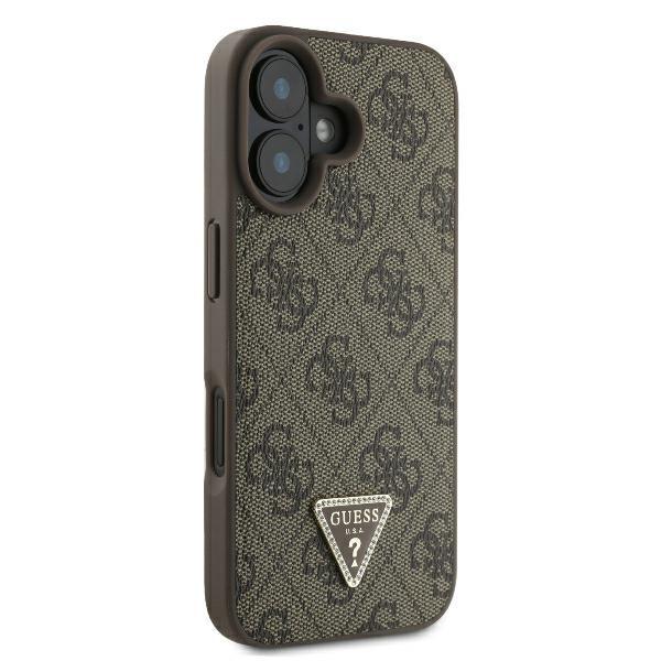 Guess Guhcp16Mp4Tdpw Iphone 16 Plus6.7 Brązowy/Brown Hardcase Leather 4G Triangle Strass