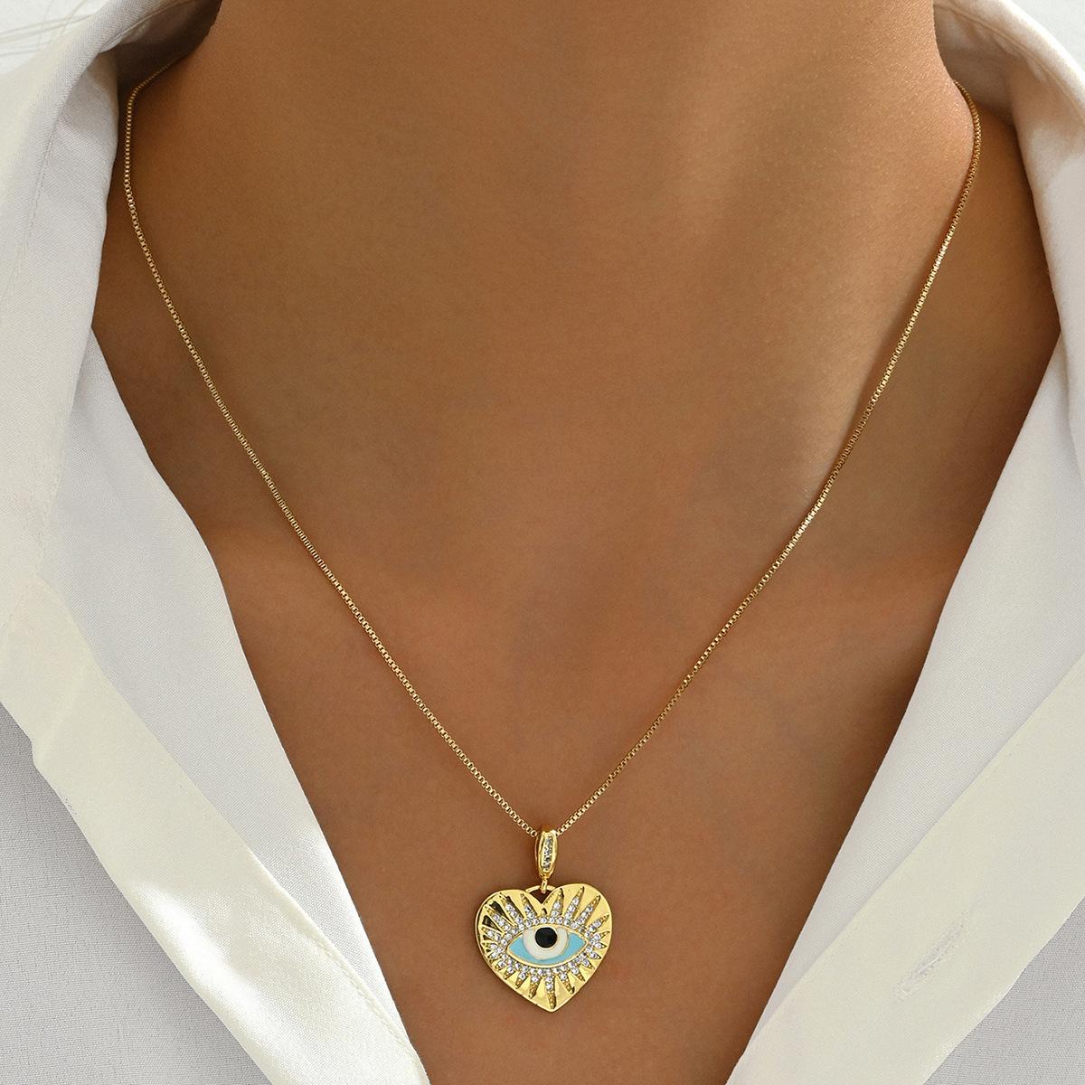 

Американская мода OL любовь женское ожерелье личность глаз дьявола капающий дизайн маслом нишевая цепочка на ключицу предмет с чувством высокого класса украшение