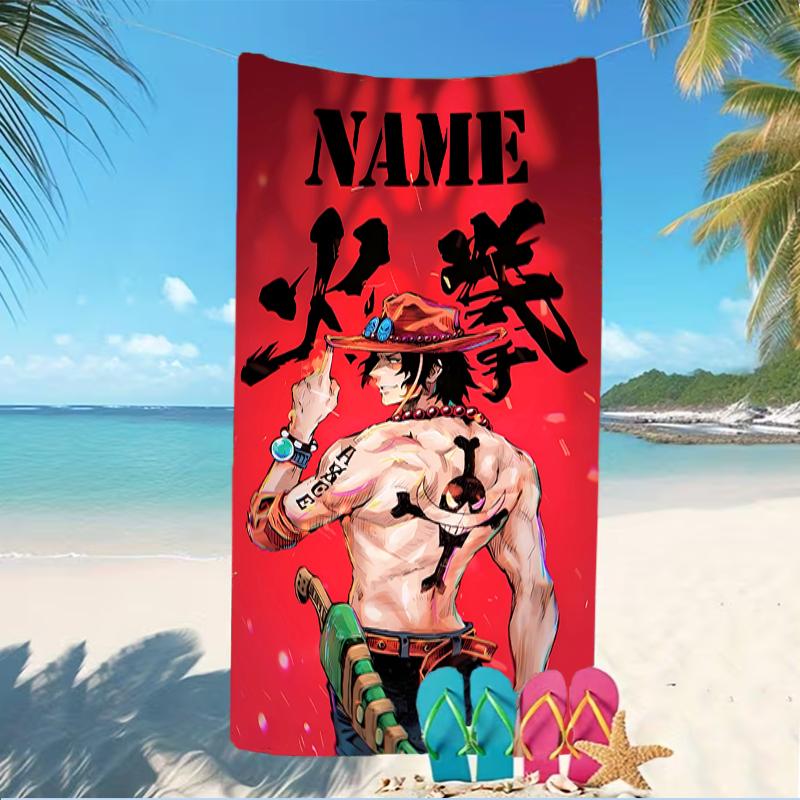 Customizable personalized beach towels One Piece themed designs.Suitable for the beach, yoga, sports;ideal as beach accessories