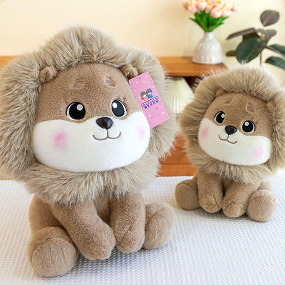 Fluffy Lion Plush Toys PP Cotton Forest Animals Stuffed Doll  Children Girl