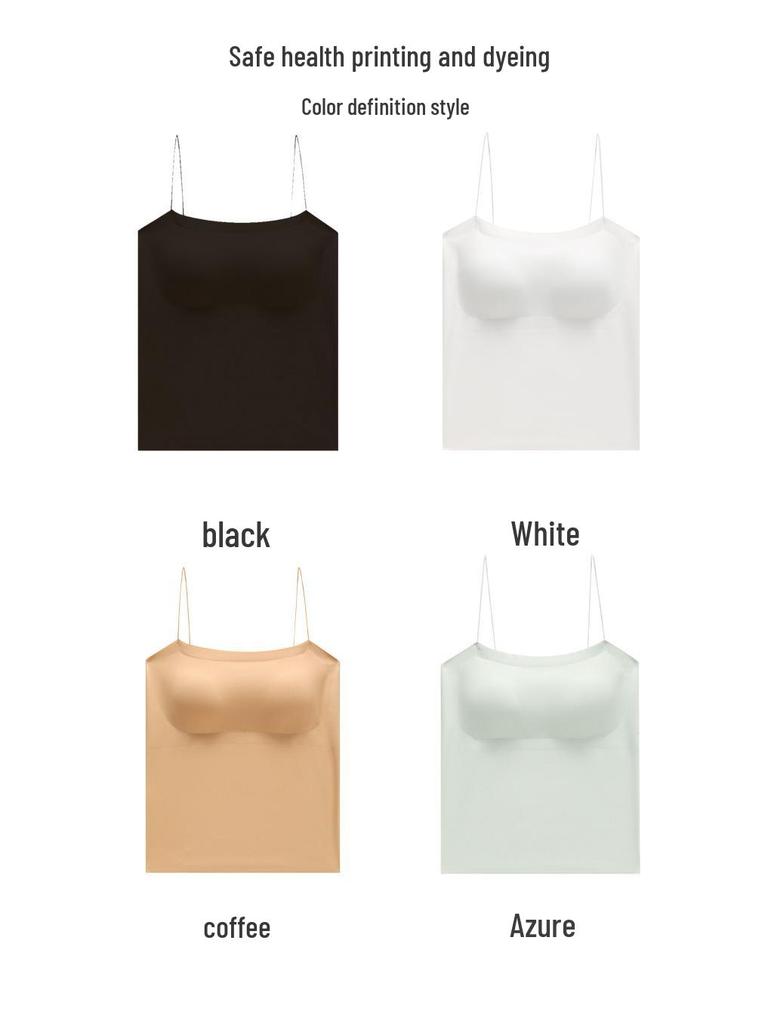 2025 New Summer Plus Size Backless Cami Tank Top with Breast Pads – All-in-One Bandeau Lingerie for Women
