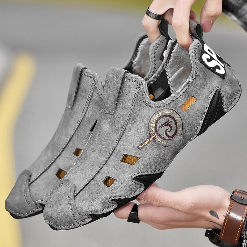 Pantofi Casual de Vară pentru Bărbați din Piele Moale, Modă de Lux, Mocasini Moi, Respirabili, Antiderapanți, pentru Condus, Mărimi Mari