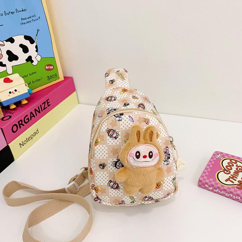Boys and Girls Cartoon Labubu Printed Waist Bag