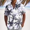 Fashion Coconut Tree Tropical Plant Men's Shirt Summer Hawaiian Style Lapel Buckle Short Sleeve Daily Beach Vacation Men Clothes