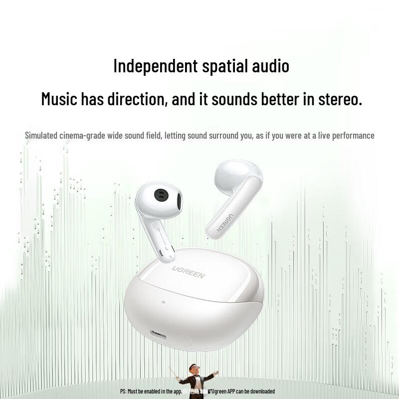 UGREEN H6 Pro Semi-In-Ear ANC Bluetooth 5.3 Wireless Earbuds