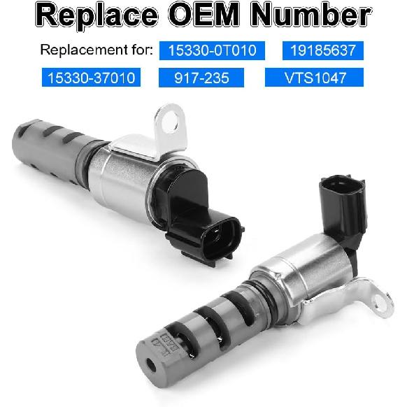 2PCS Engine Variable Valve Timing (VVT) Solenoid Intake Exhaust Compatible with Lexus ES300h GS200t Toyota Avalon Camry Corolla Highlander Scion iM