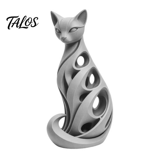 Birthday Presents for Friends 3D Printed Spiral Cat Figurine, Hollow Modern Abstract Sculpture Decorative Figurines Living Room Desk Shelf, Minimalist