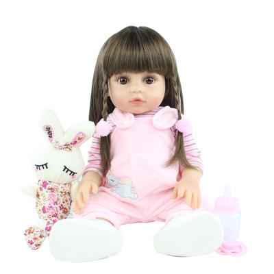 BZDOLL 48 CM Full Soft Silicone Body Reborn Baby Doll Girl 19 Inch Vinyl Newborn Bonecas Birthday Gift Play House Bedtime Toys