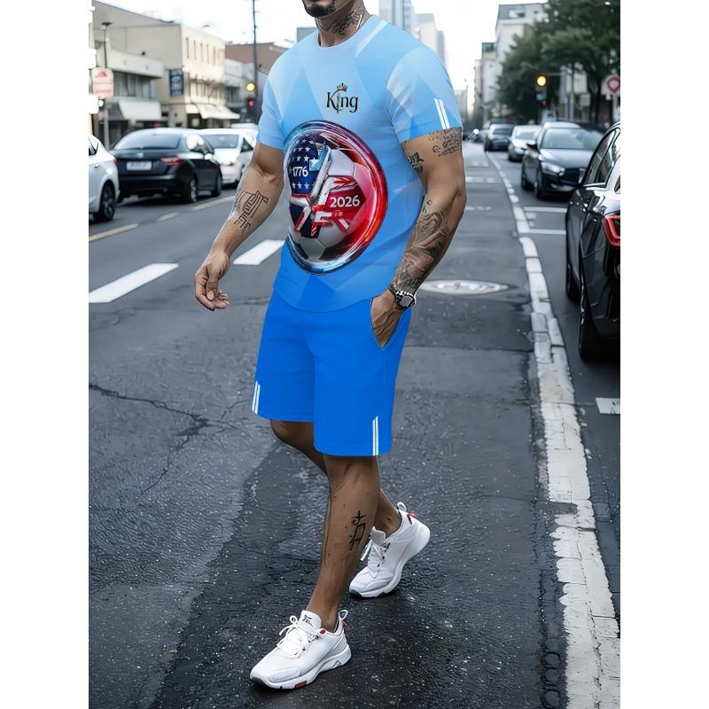 Men s 3D printed quick-drying sports suit S