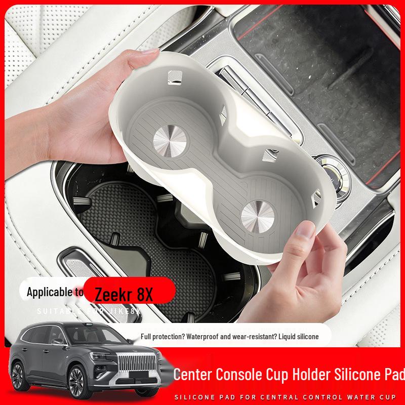 Zeekr 8X Silicone Center Console Cup Holder Protective Pad for Interior Enhancement